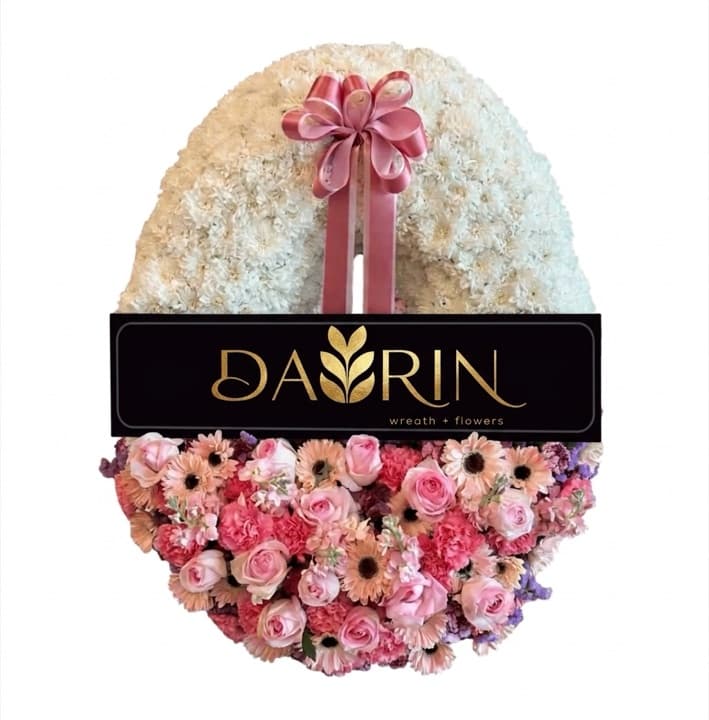 Fresh flower wreath, round shape, multicolor